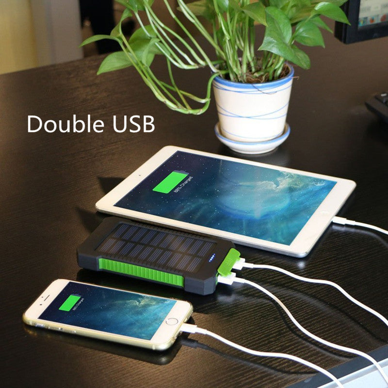 Solar Waterproof 20000 mAh Portable Power Bank with LED - Trendences