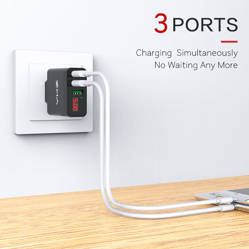 Multi USB Travel Charger 15W 3 Slots - Trendences