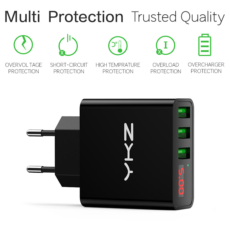 Multi USB Travel Charger 15W 3 Slots - Trendences