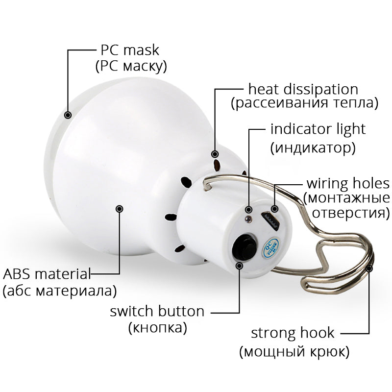 Portable Solar Energy LED Lamp 15W 130LM - Trendences
